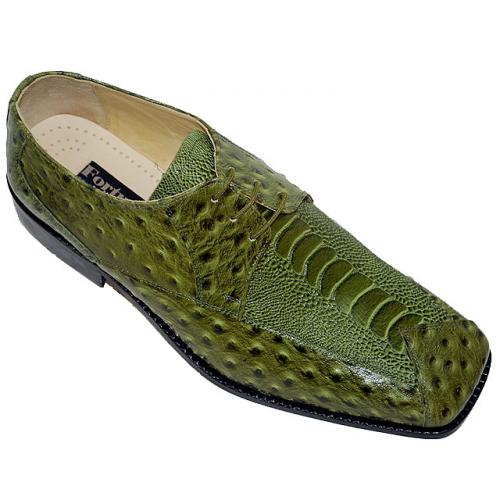 Liberty Olive Green Ostrich Print Shoes #519